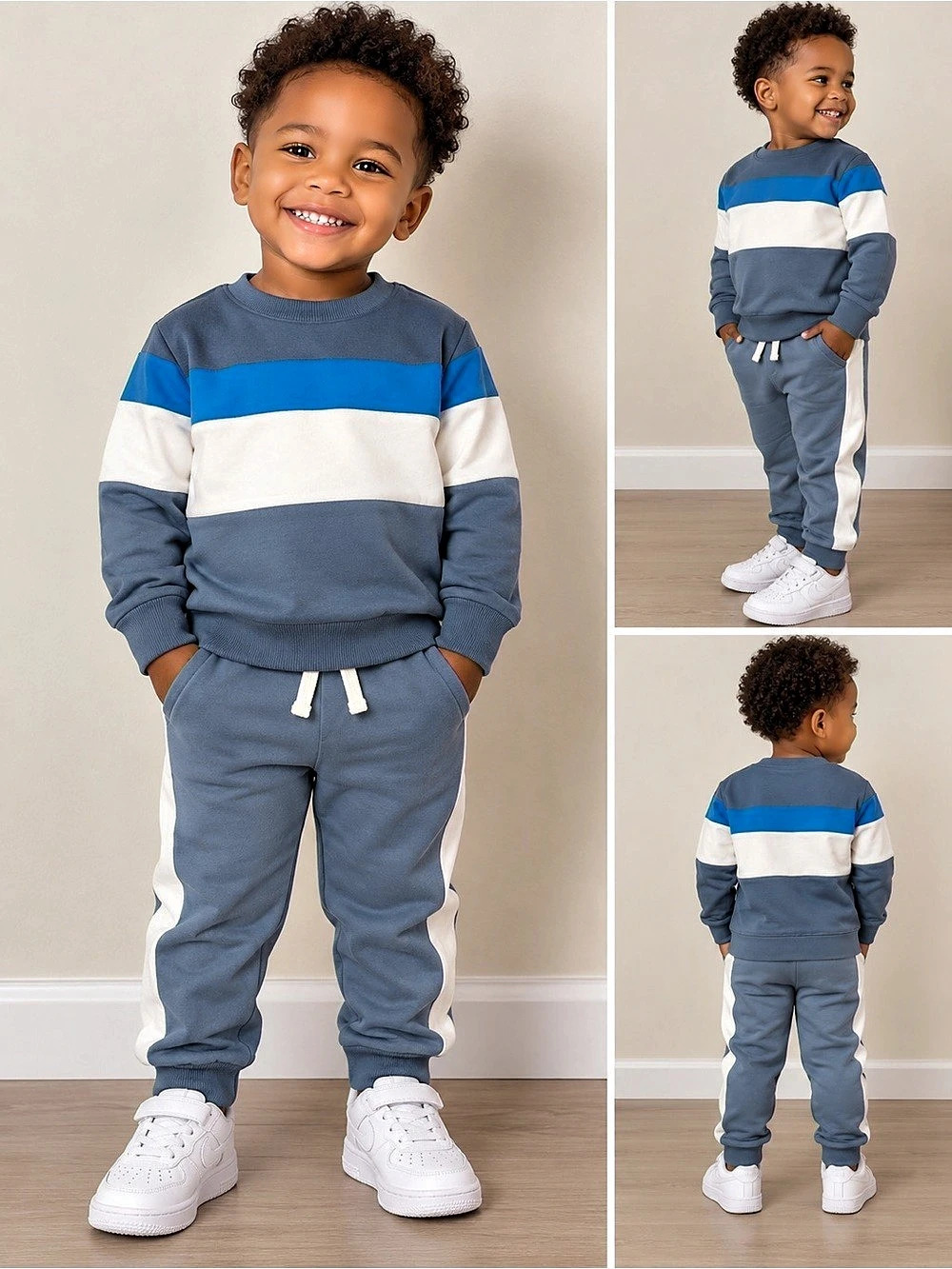Boys 2-3Y Color Block Sweatshirt Jogger Set